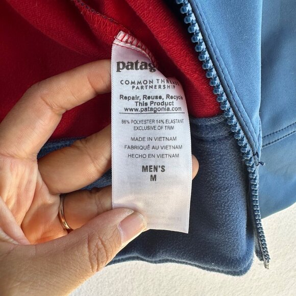 Patagonia Soft Shell Jacket Mens Medium Blue Full Zip Hiking Camping Outdoors - Picture 11 of 14